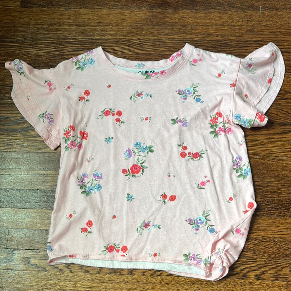 Girls Floral Oshkosh short sleeve shirt